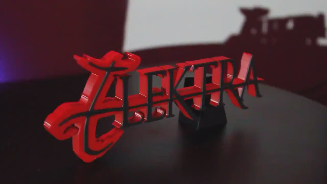 Elektra 3D printed Comic Logo Art