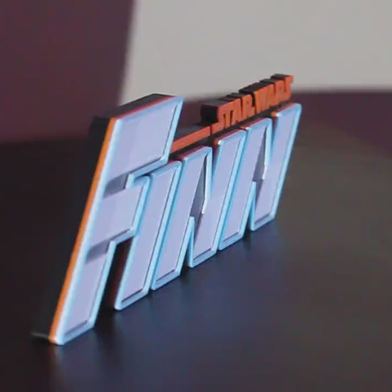 Finn 3D printed Comic Logo Art